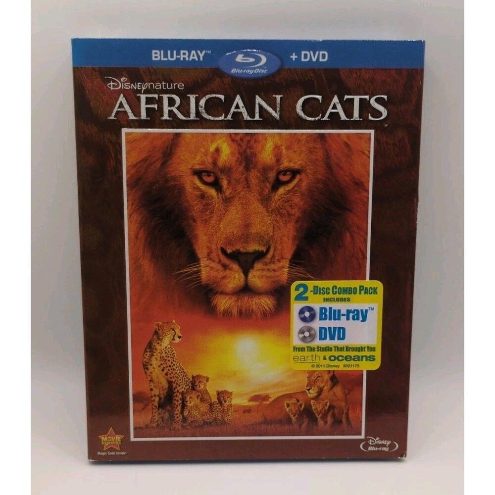 African Cats (Blu-ray + DVD, 2011) 2-Disc Set w/Slipcover Brand New & Sealed